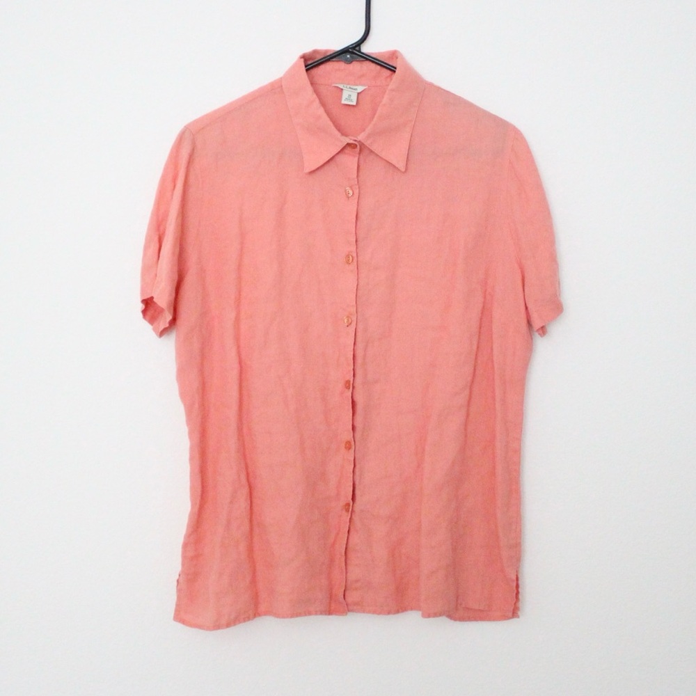 L.L. Bean Women's Linen Button Front Blouse